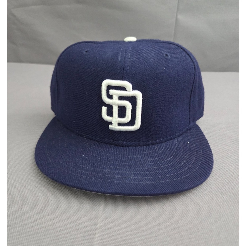 Vintage San Diego Padres Hat Mens 7 Blue Fitted Wool MLB Cap Diamond Collection